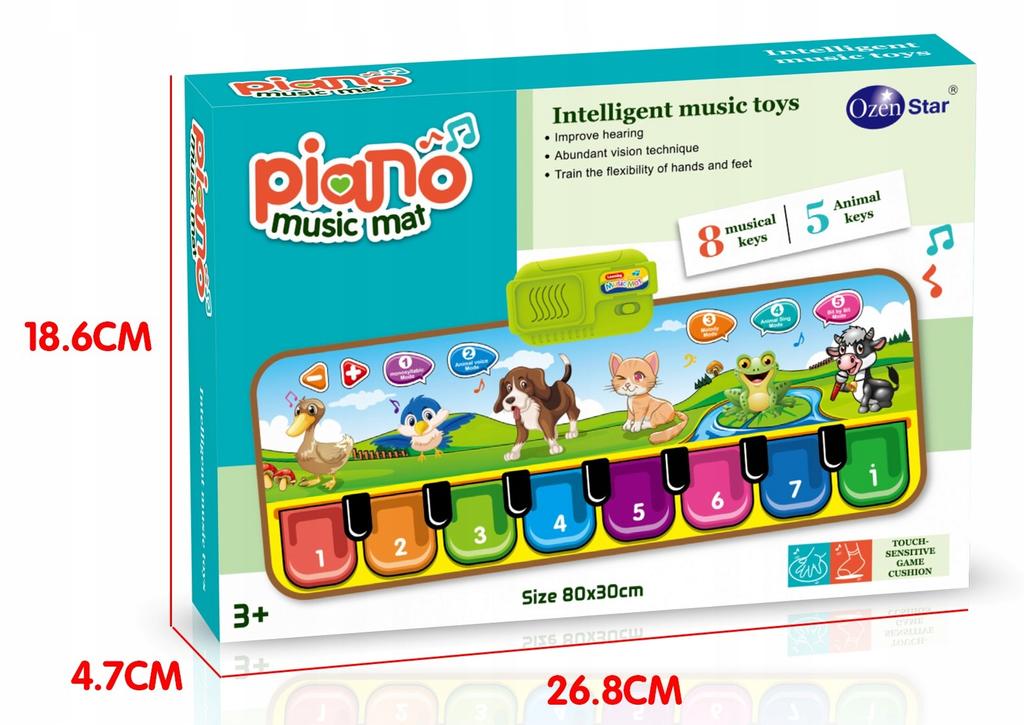 Interaktywna Mata Edukacyjna Gra Odgłosy Zwierząt Klawisze Sensoryczna