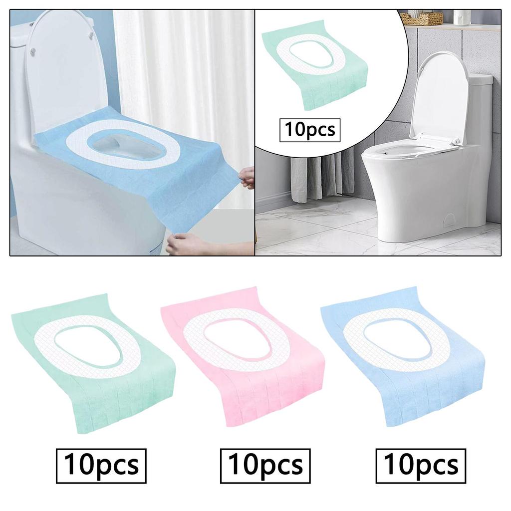 10Pcs Disposable Toilet Pads for Kids Adults Pregnant Women Toilet Seat Mat for Hotel Camping Public Toilet Outdoors Trip