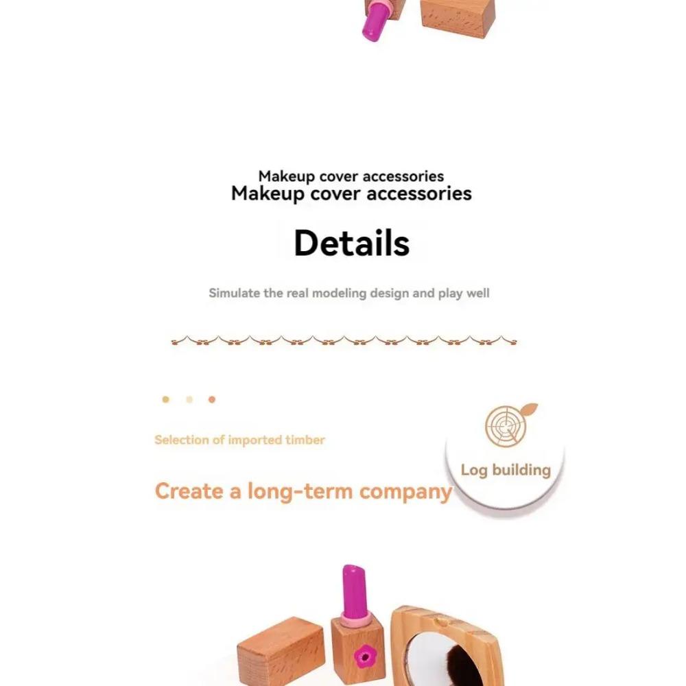 Wooden Pretend Play Makeup Toys Simulation Cosmetics Set Girls Play Hairdressing Simulation Make Up Preschool Toys