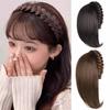 Clip In Half Headband Wig Hair Hoop Long Straight Hair Wig Replacement Block  Daily Wear