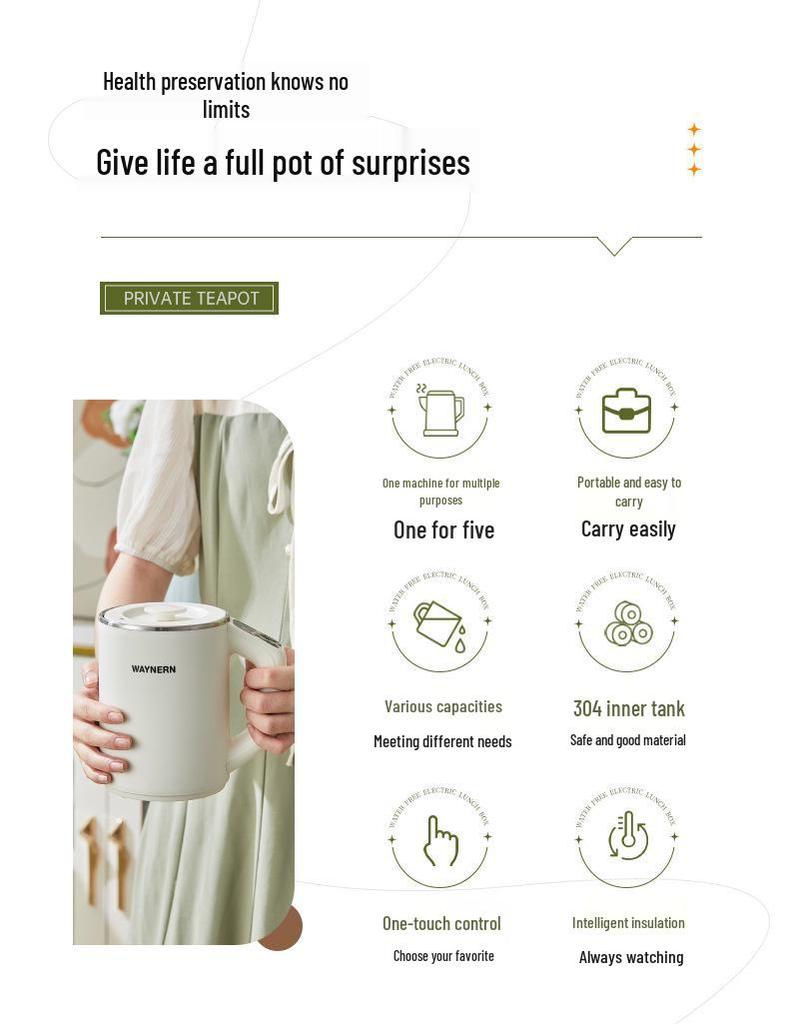 Portable Multifunctional Electric Heating Cup and Travel Kettle