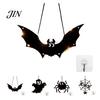 Halloween Holiday Decorations Pumpkin Hanging Decor, Non-Woven Ghost Ornament with Light String, Spooky Festive Decor Door Wall for Party Scene, Trick