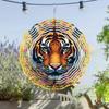 25.4cm Tiger Wind Chime with 360 Degree Hook Vibrant Metal Garden Decor for Outdoor Hanging Ornament Spring Summer Gift for Friends