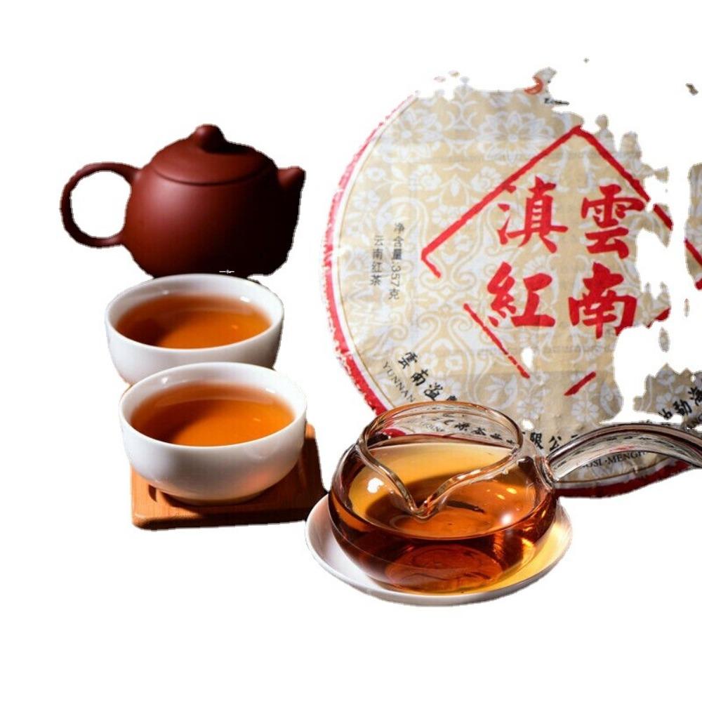 357g Yunnan Dian Hong Black Tea Pu-erh Tea Cake Premium Loose Leaf