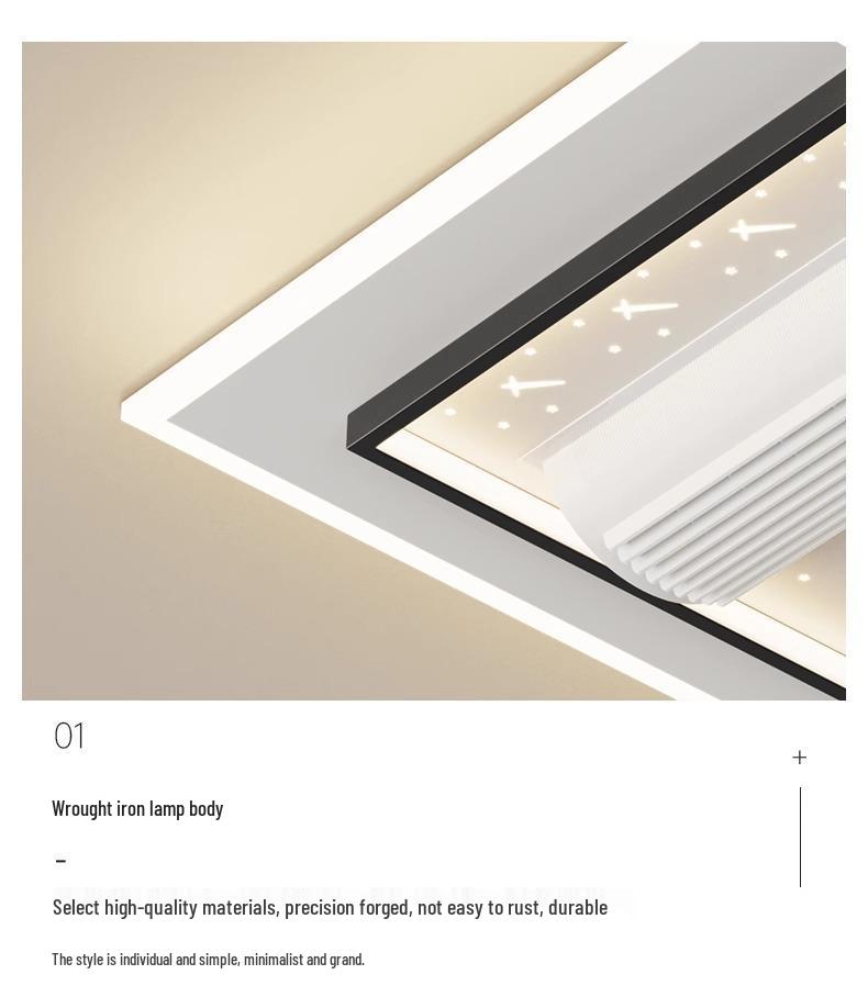 Smart Voice-Controlled Leafless Ceiling Fan Light for Living Room/Bedroom, Tricolor, Stepless Dimming, 110V.