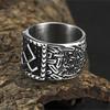 Men's Titanium Steel Viking Rune Ring Retro Rustproof Stainless Steel Band