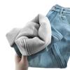 Women's Light-Colored Plush High-Waist Wide-Leg Jeans, Thickened, Loose, Warm, Small Size.