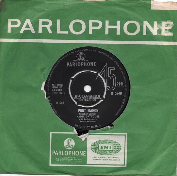 

7inch Record NADIA CATTOUSE - Port Mahon R5240 Parlophone 1965 UK Folk Used