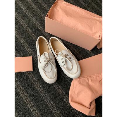 Rindslederversion~ Britischer Stil kleine Lederschuhe Damen flache Slipper alte Retro Dirty Shoes Ein-Pedal-Leder-Einzelschuhe