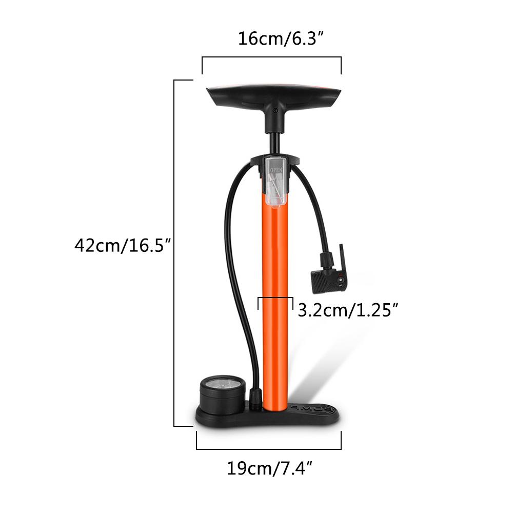 Bike Floor Pump with Gauge 160 PSI Air Ball Pump Inflator High Pressure  Pump