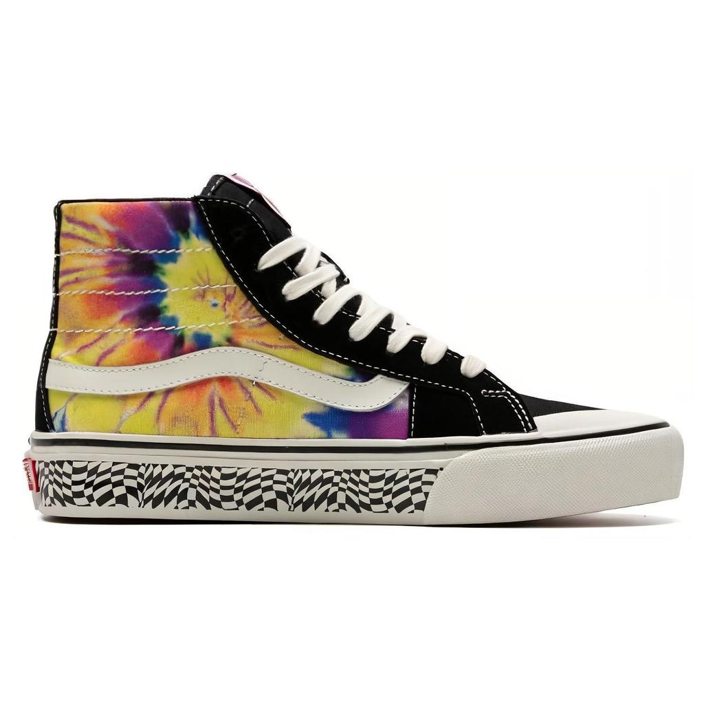 Vans Sk8 Comfortable Style Shock Absorption Durable High-Top Skate Shoes Unisex Skate Shoes Black Yellow VN0A4BX226T