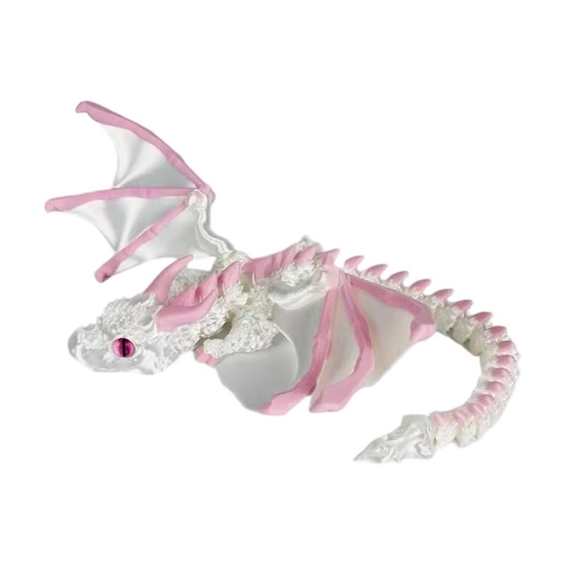 Friendly Plastic Large Horn Dragon Figurine 3D Printed Safe Table Decoration Lightweight Art Piece for Kids Christmas Gift