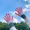 Winter velvet thickened cotton warm windproof cold knitted wool cute touch screen gloves female winter lady five fingers