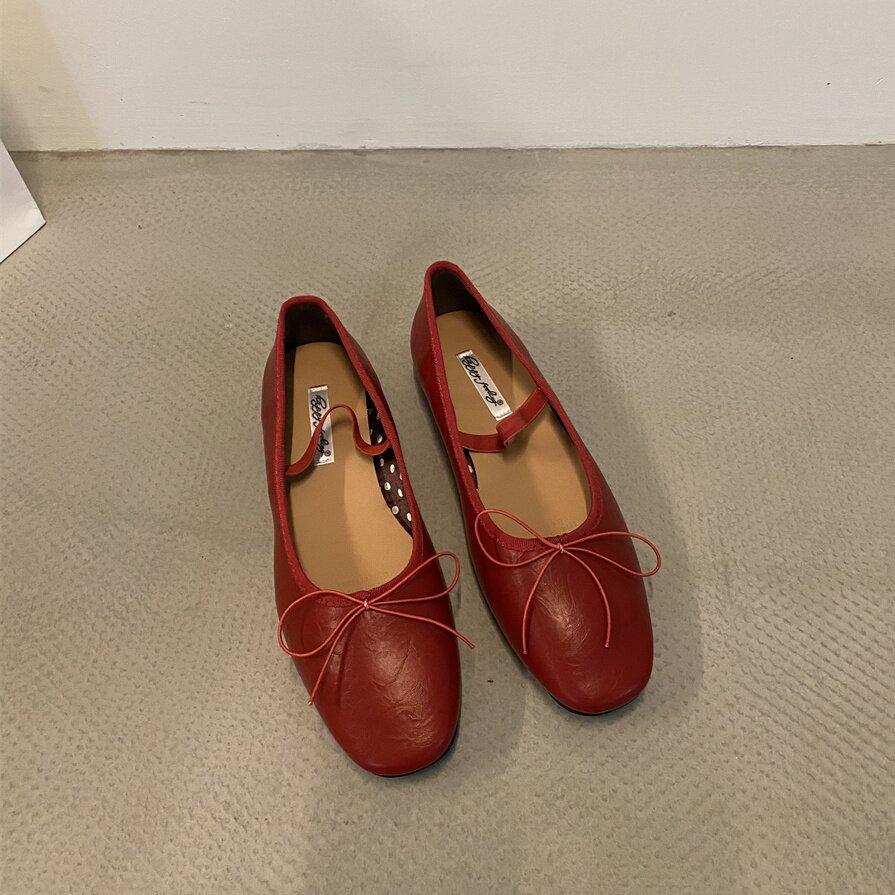 

Fashion Bailamos Brand Women Soft Flats Casual Outdoor Dress Flat Ballet Shoes Round Toe Shallow Slip On Flats Mary Jane Shoes Mujer 40