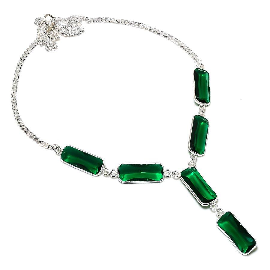 

Natural Chrome Diopside Gemstone 925 Sterling Silver Jewelry Necklace 18 b6f33