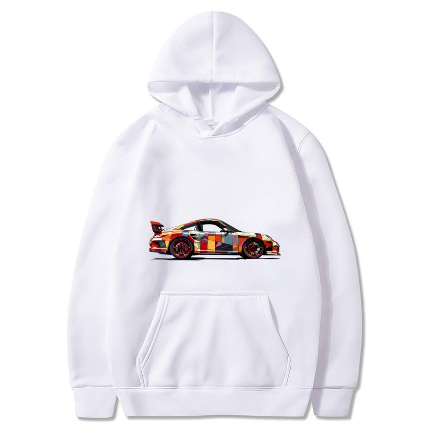Autumn and winter sports cars, luxury cars, printed hoodies, men's and women's long sleeved streetwear, hip-hop warm hoodies