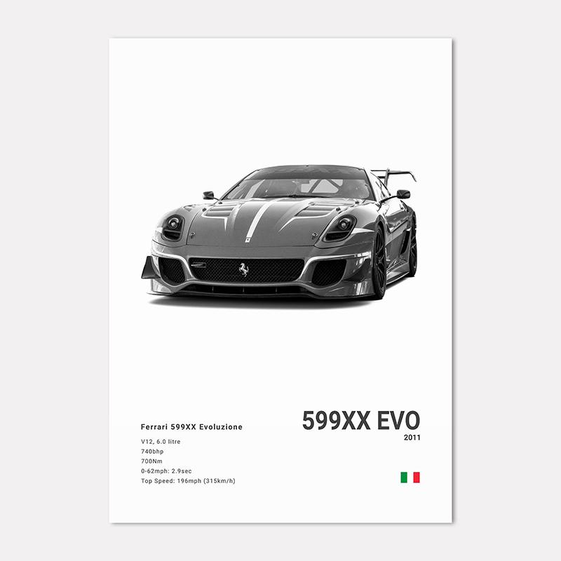 Famous Cars 812 458 296 Canvas Wall Art Print Poster 599XX SP3 F8 Decoration Mural Modern Home Decor Birthday Gift Unframed