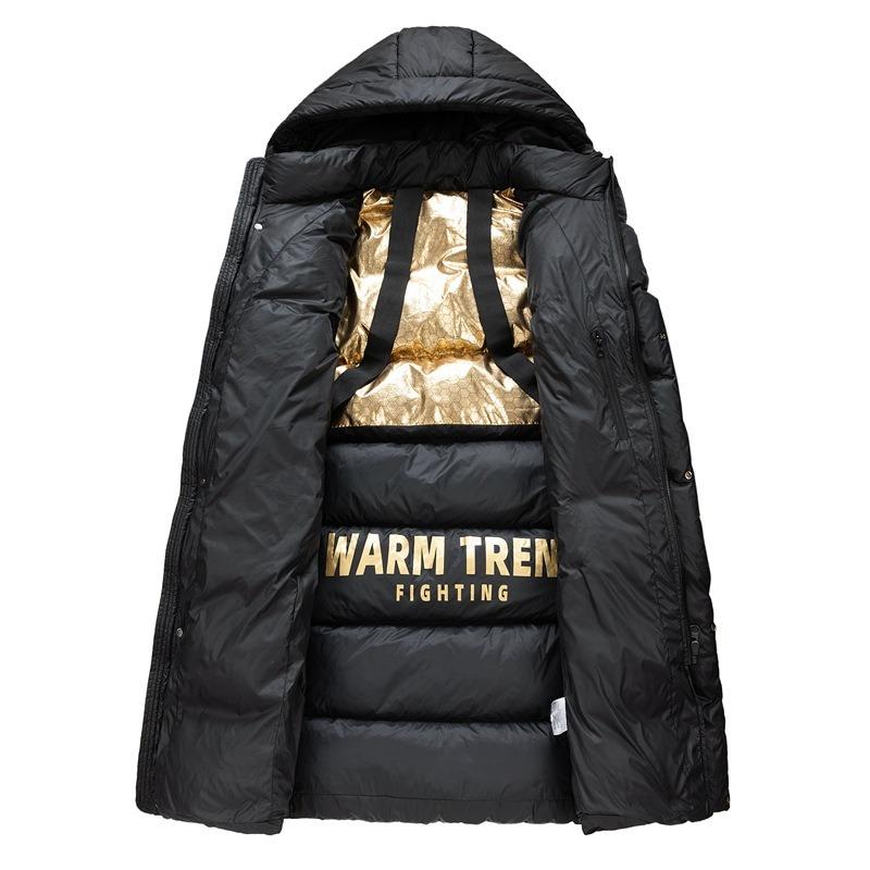 Graphene Medium and Long Cotton-padded Coat Men's Winter Hooded Casual Cotton-padded Jacket Thickened Warm Loose Coat