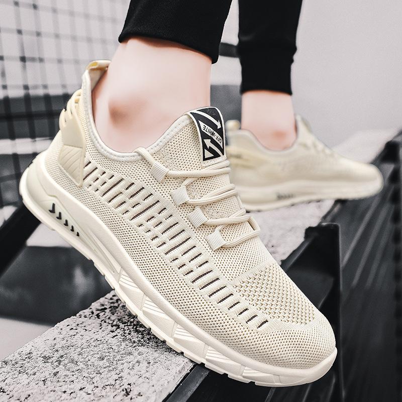 New 2025 spring and autumn mesh breathable men's shoes hollow casual versatile men's sports shoes soft-soled mesh sports shoes