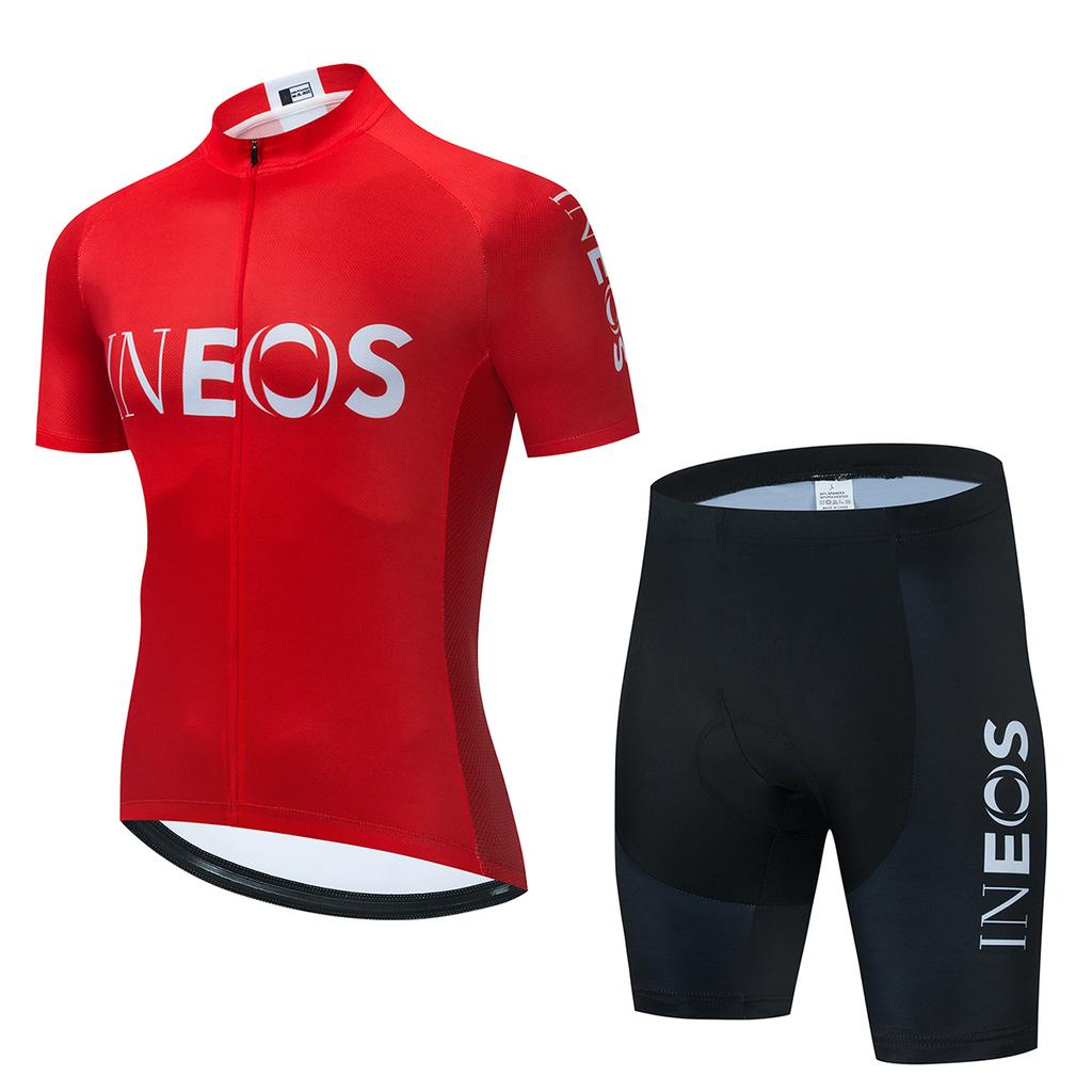 Black Red Gradient INEOS Bike Jersey Set Men's Cycling Clothing Summer MTB Team Clothes Short Sleeve Uniform Triathlon Suit 2026
