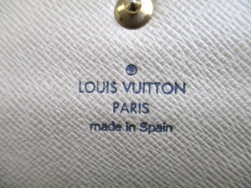 Authentic LOUIS VUITTON Damier Azur White Leather Flap Wallet Purse Sarah #a914  Refurbished