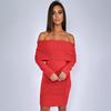**Europäisches sexy eng anliegendes Strickkleid Herbst/Winter 2026**: Damen-Ein-Schulter-Pullover**