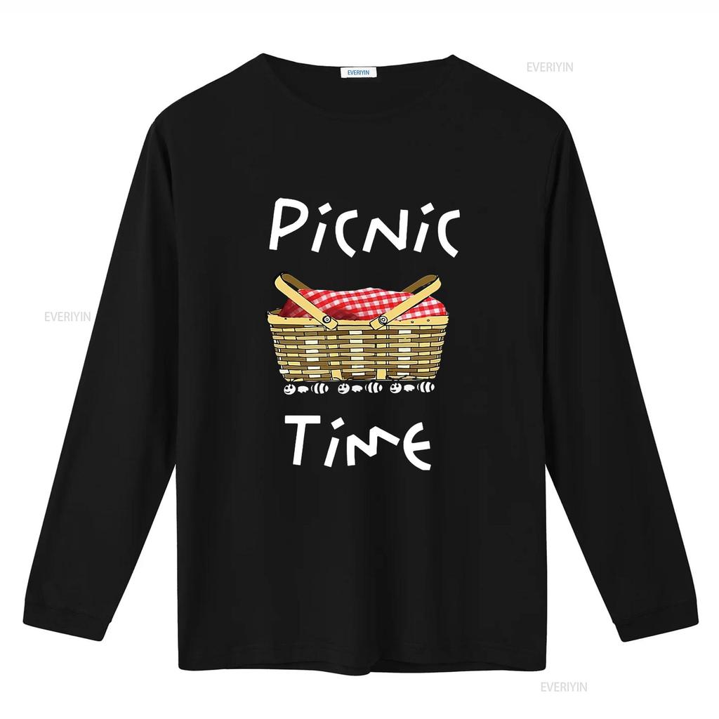 Picnic Time Ants Carry Off the Basket Funny Design T Shirt Vintage Washed Breathable Fashion Unisex Versatile