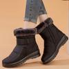 Mode Damenstiefel Schnee Fell Damenschuhe Reißverschluss Plateau Modeschuhe für Damen Stiefeletten Wasserdicht Flach Botas Mujer Winterschuhe