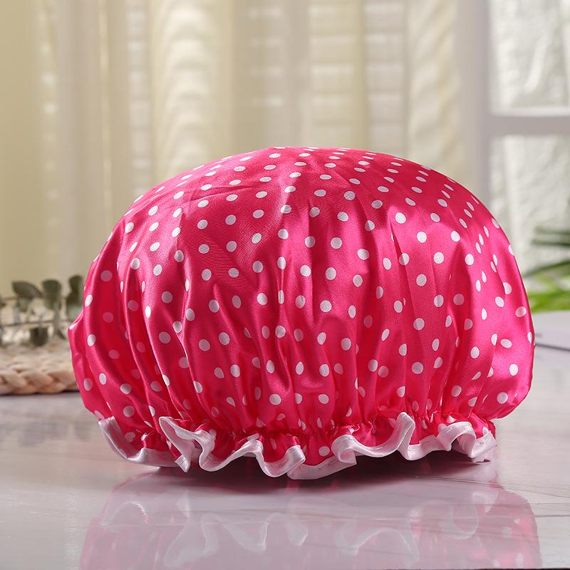 Double-Layer Waterproof Adult Bath & Hair Cap - Makeup, Kitchen, Anti-Oil, Thickened; Customizable Logo