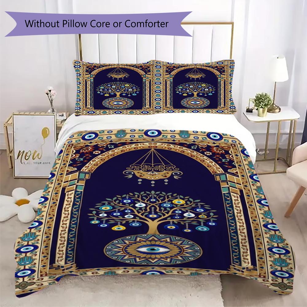 Evil Eye Pattern Bedding uilt Set uilt Cover Pillowcase Home Decoration Birthday Gift (1 * duvet cover + 2 * pillowcase without core)166