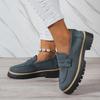 2024 Retro Britischer Stil Damen Loafer: Große Größe, Lässig, Dicke Absätze & Sohlen für Frühling und Herbst