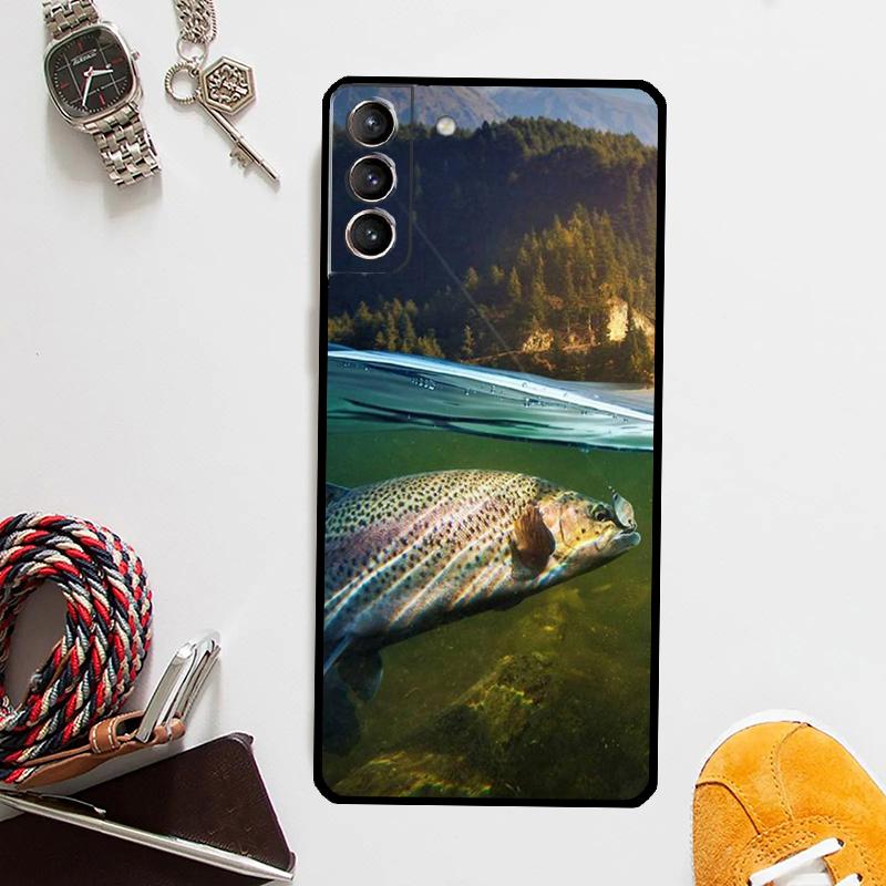 Trout Fish Fishing Case For Samsung Galaxy S25 S24 Ultra S20 S21 S22 S23 Plus S9 S10 S24 FE S25 FE Cover Coque