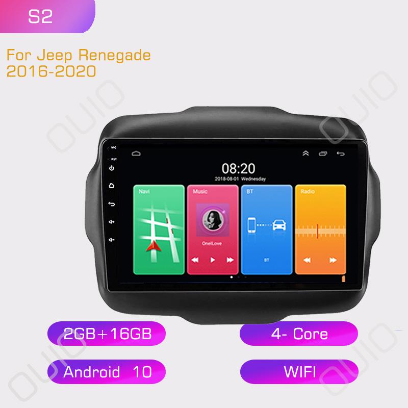 

2din Android10 Автомобильный мультимедийный плеер стерео Carplay Auto GPS Навигация DSP Для Jeep Renegade 2016 2017 2018 2019-2020