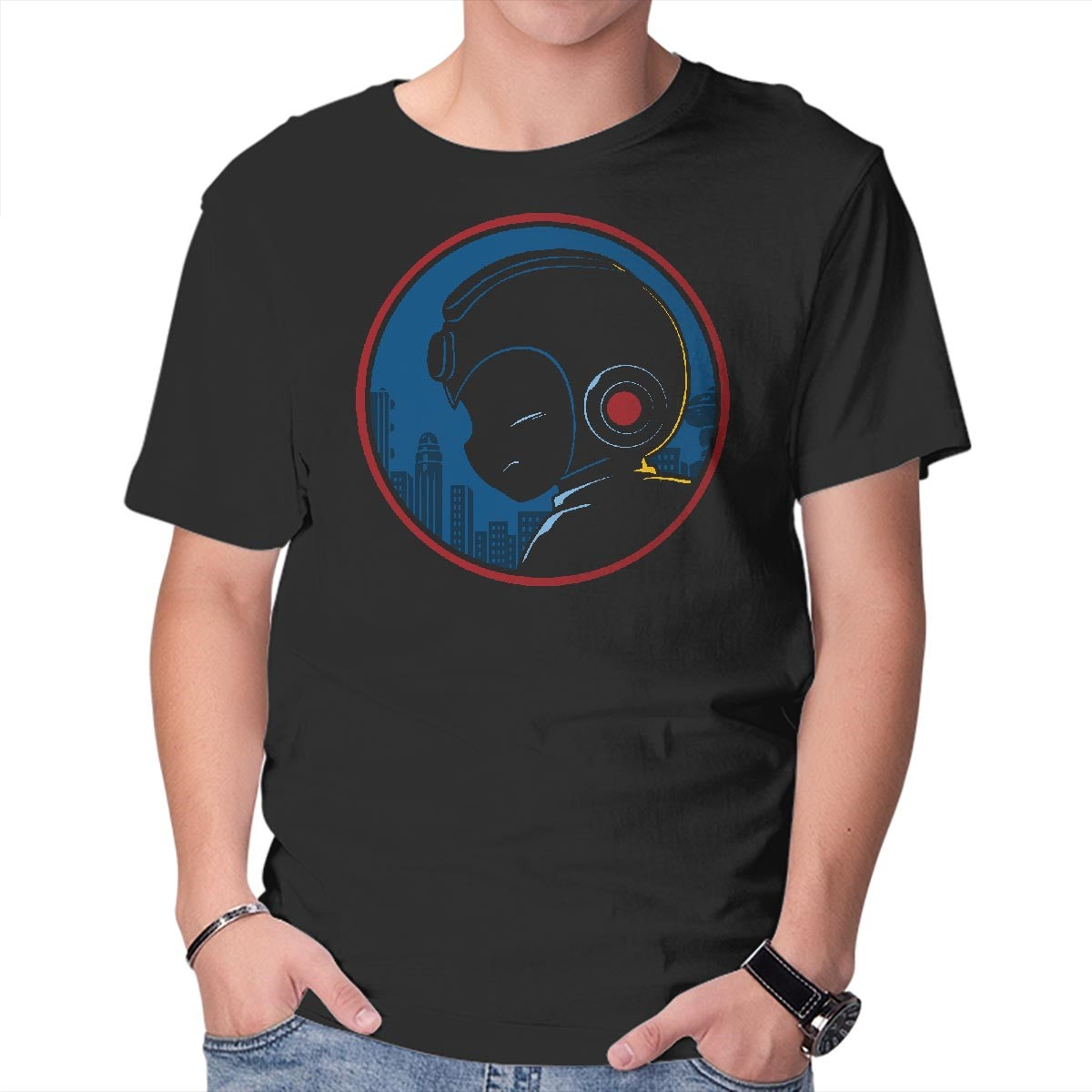 Unisex Crew Neck T-Shirt Mega Noir Graphic Short Sleeve Casual Tee XS