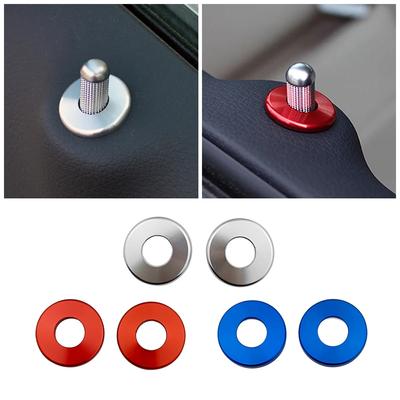 2PCS Chrome Accessories Door Lock Ring Trim For Mercedes Benz C Class W205 C180 C200 C260 2015 2016 Car Styling