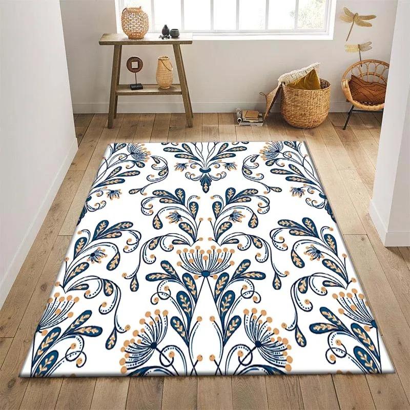 

Retro Flower Floor Mats Door Front Decoration Home Living Room Floor Mats 40x60cm