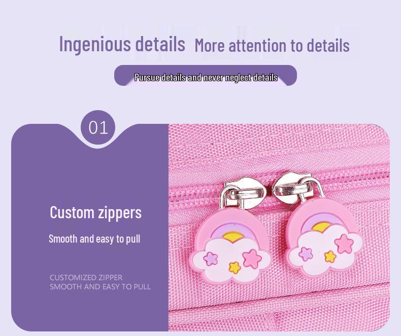 Lightweight Trolley Schoolbag for Primary School Girls - Large Capacity Backpack for Grades 1-6