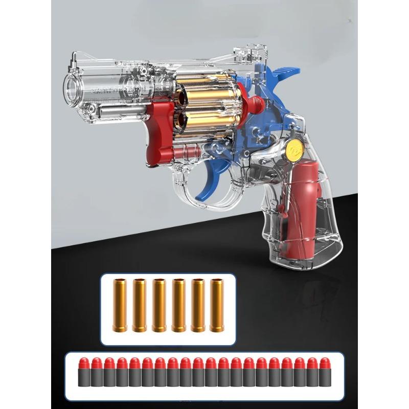 Revolver ZP-5 Pistole de jucărie cu glonț moale Pistol Pistol de mână Blaster Pistol de jucărie Ejectare Spumă transparentă Lansator de săgeți pentru adulți băieți
