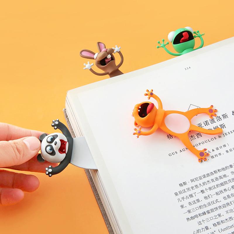 3D Stereo Cartoon Marker Animal Bookmarks Original Cute Cat PVC Material Funny Student School Stationery Children Gift Bookmark
