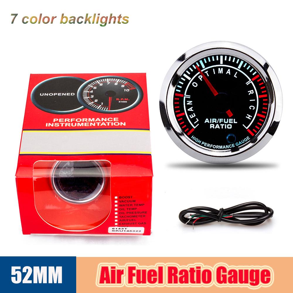 PSI Boost/PRM/Water Temp/Oil Temp/Oil Press/Voltage/Air Fuel Ratio/EGT 2"52mm Car Gauge 7Color LCD Digital Instrument Kit Holder