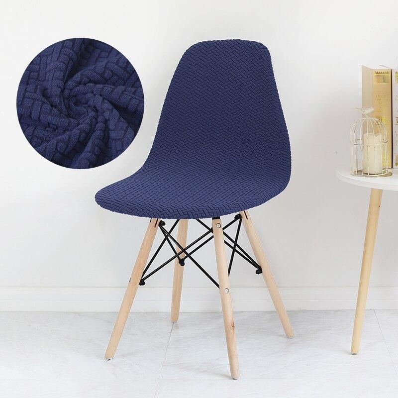 

1Pc Seat Cover for Shell Chair Washable Removable Armless Shell Chair Cover Banquet Home Hotel Slipcover Seat Cover темно-синий