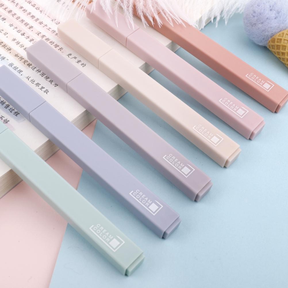 6 Pezzi 6 Colori Evidenziatori Pastel con Punta Morbida Evidenziatori per Studenti Adolescenti Bambini