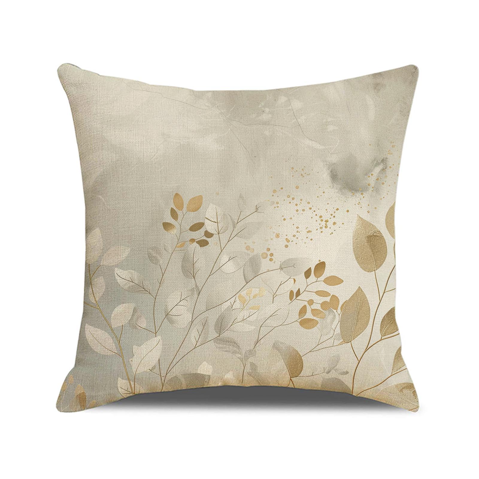 

Spring and Summer Versatile Floral Print Pillow Nordic Home Decoration Sofa Cushion Linen Breathable Comfortable Seat Cushion 45 * 45Cm (pillowcase only)