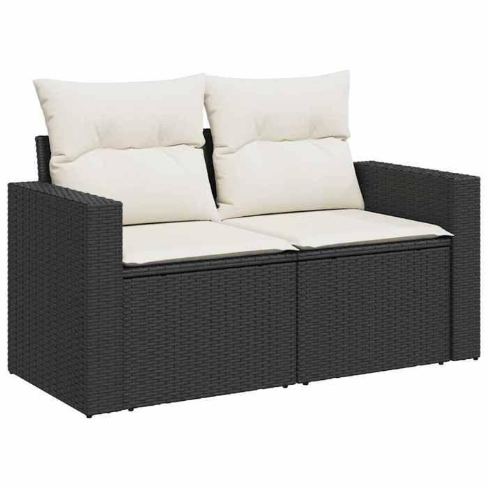 VidaXL Salon de jardin 11 pcs avec coussins noir résine tressée 3267536
