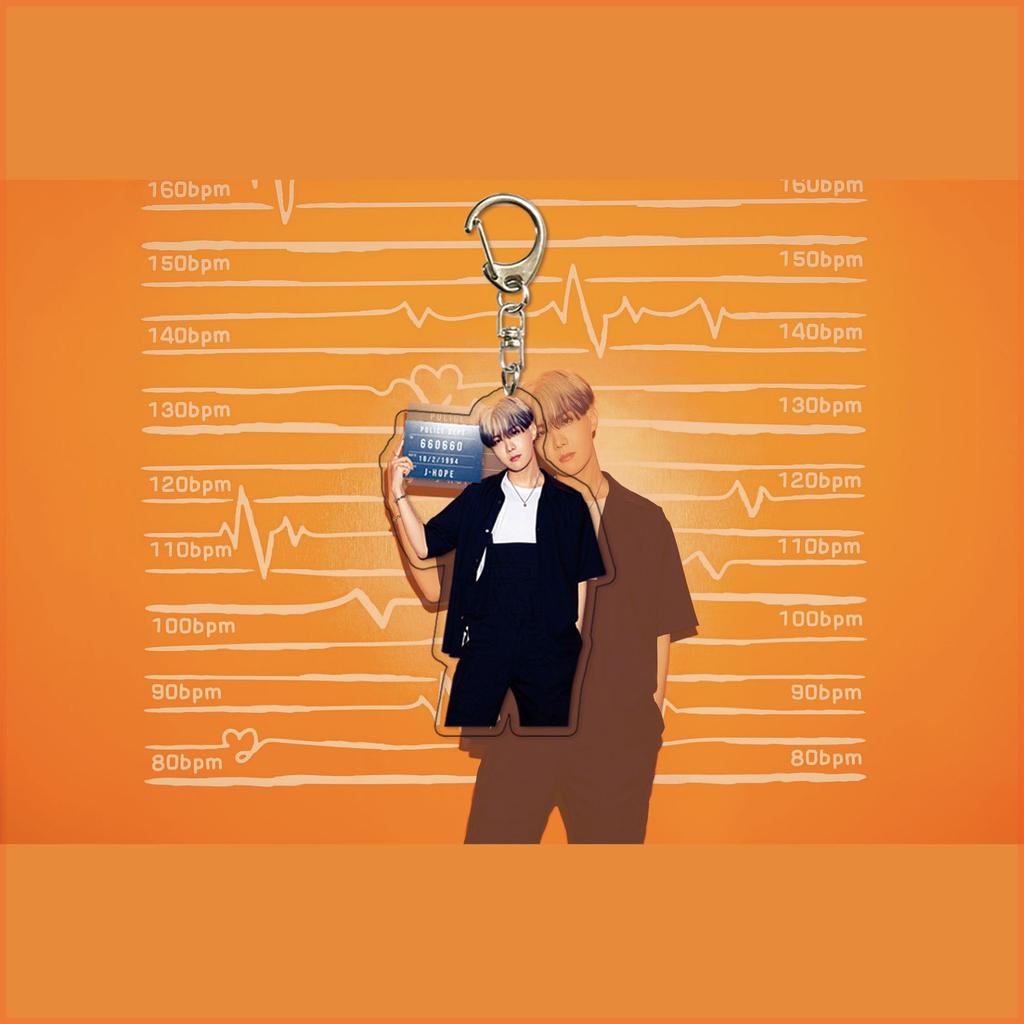 BTS Funny Cartoon Acrylic Keychain, Bangtan Boys Member Face with Cute Outfit Keyring, Kpop Idol Bag Pendant for ARMY Fans