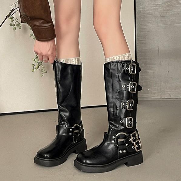 Retro Martin Boots Women's Fashion Versatile Design Sense 2025 Autumn and Winter New Brown High Boots Cowboy Boots Women's Boots