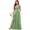 1011 new evening dress European and American bridesmaid dress suspender long dress solid color banquet evening dress