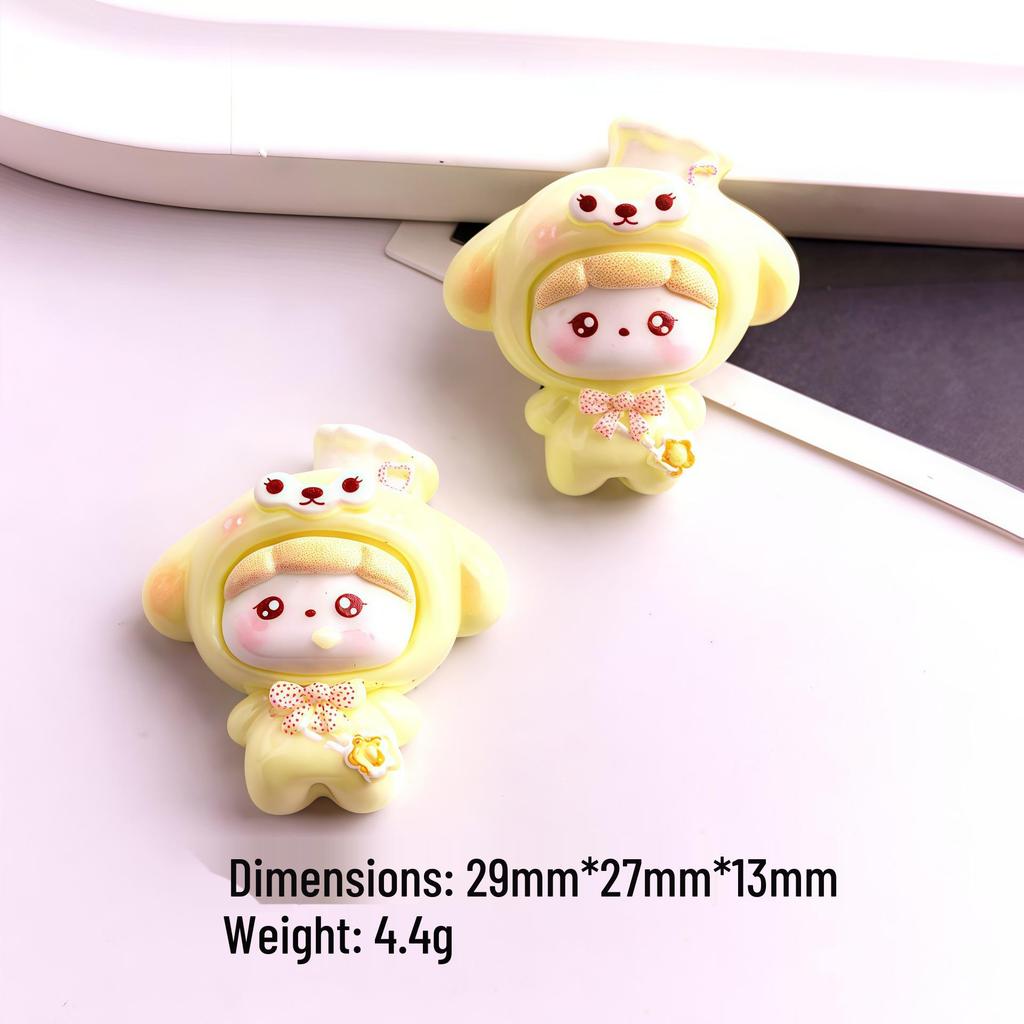 Cute Dog Costume Resin Accessories: Phone Case, Hair Clip, Fridge Magnet