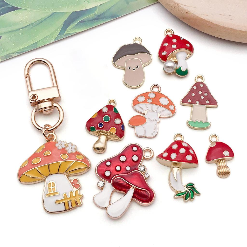 Mushroom House Oil Drop Pendant: 20 Styles for DIY Necklaces, Bracelets, Keychains & Jewelry Accessories