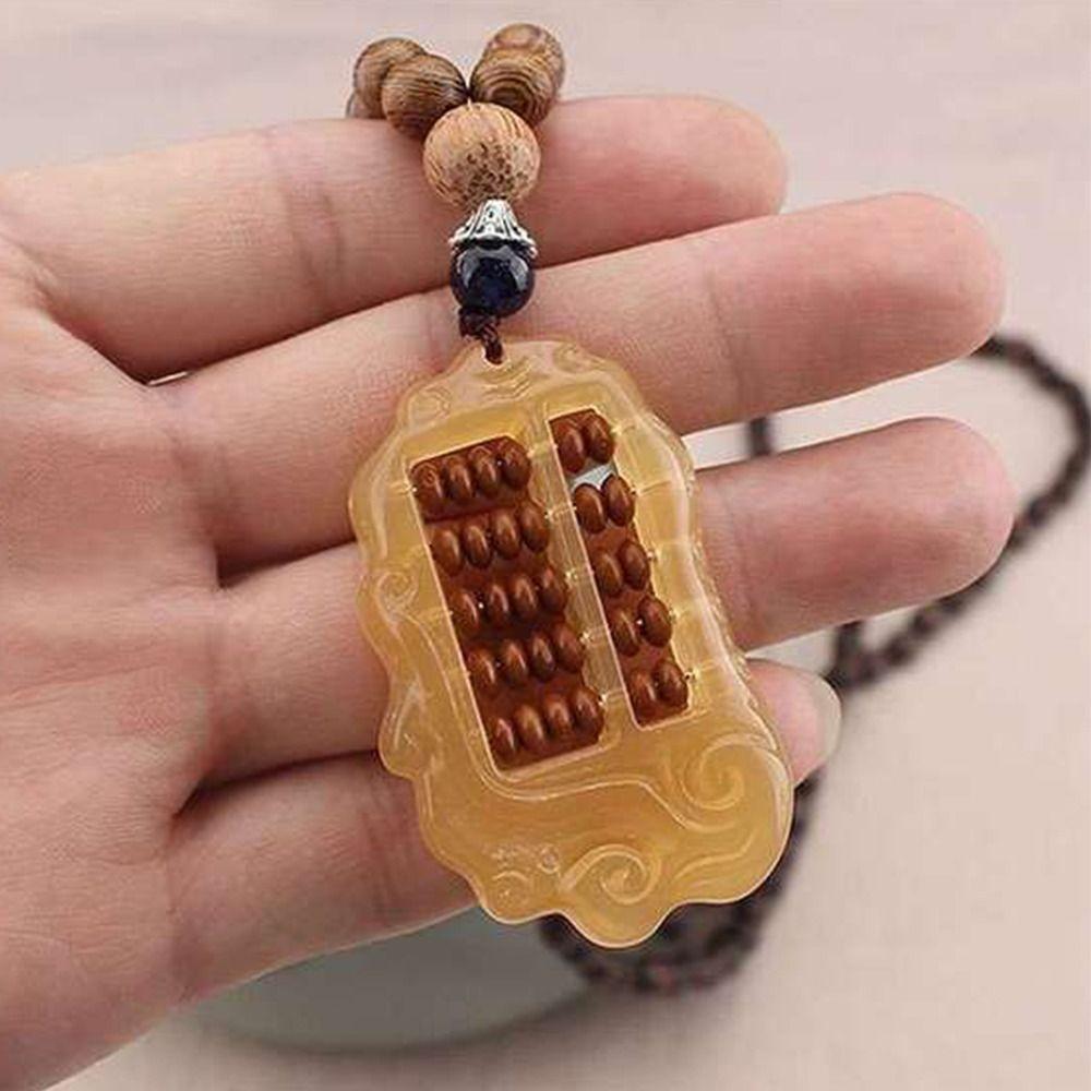 Kürbiskette Lange Pulloverkette Damen Halskette Holzkugelkette Buddhistischer Schmuck Zubehör